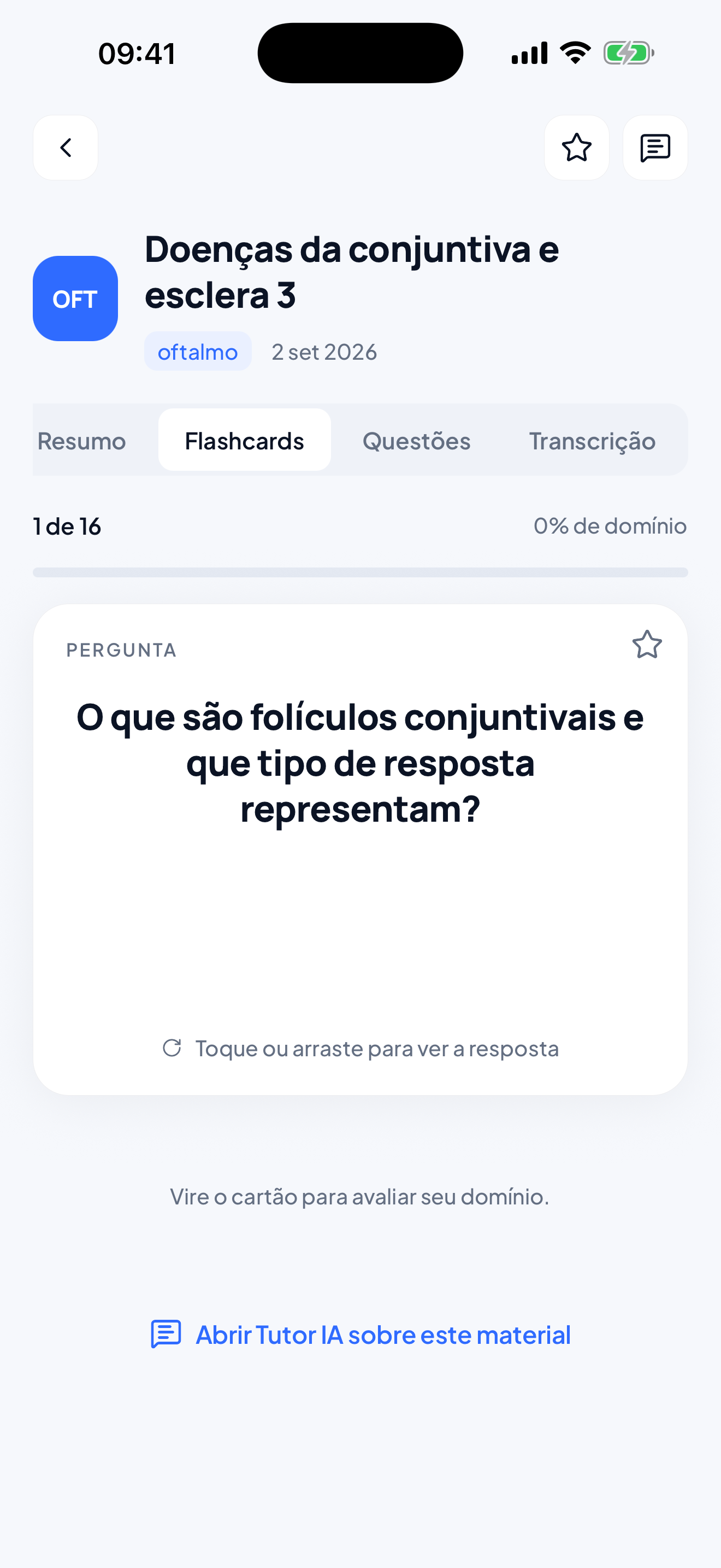 Flashcards gerados pelo MedMaster